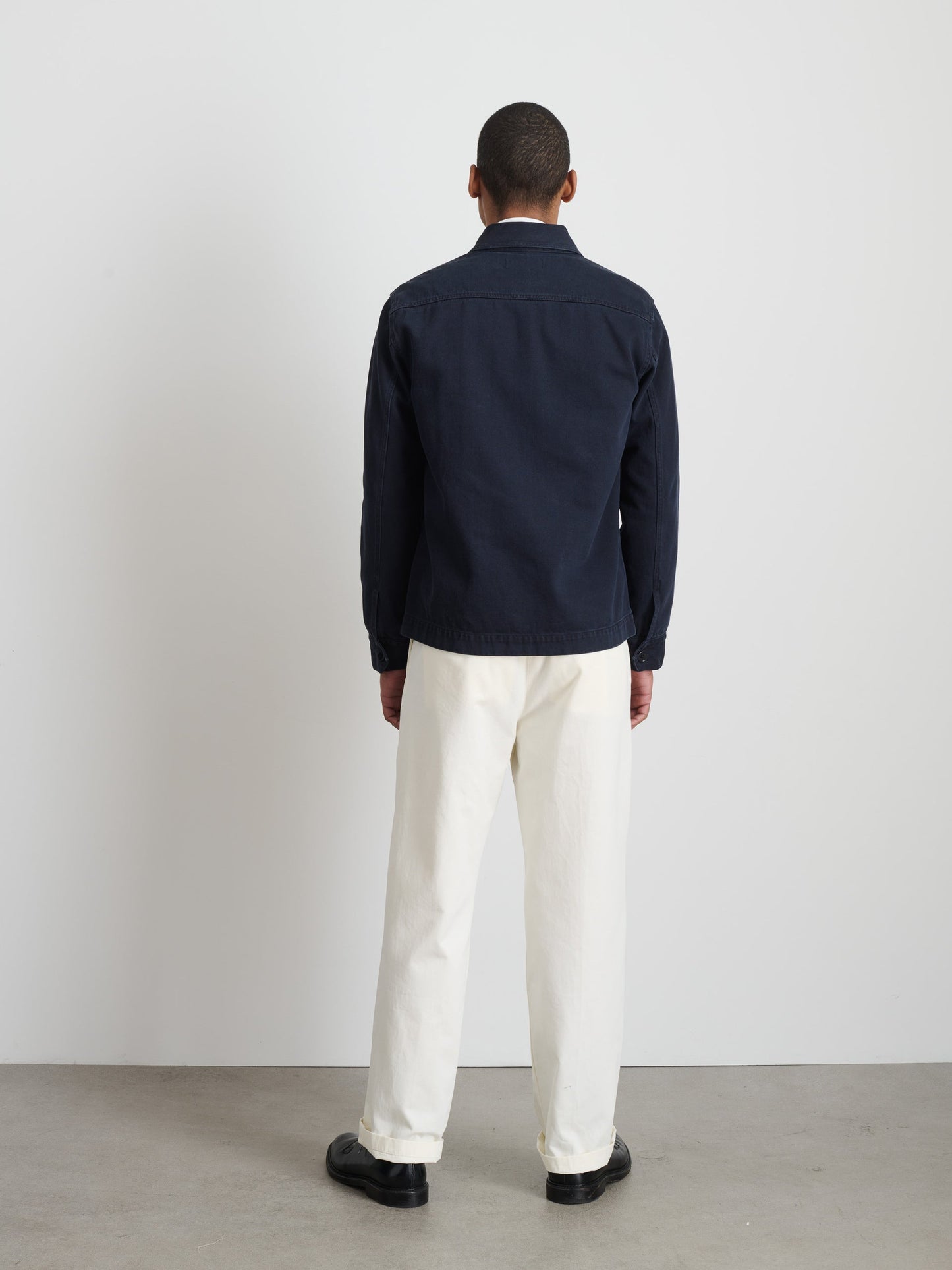 Alex Mill Garment Dyed Work Jacket in Recycled Denim Dark Navy