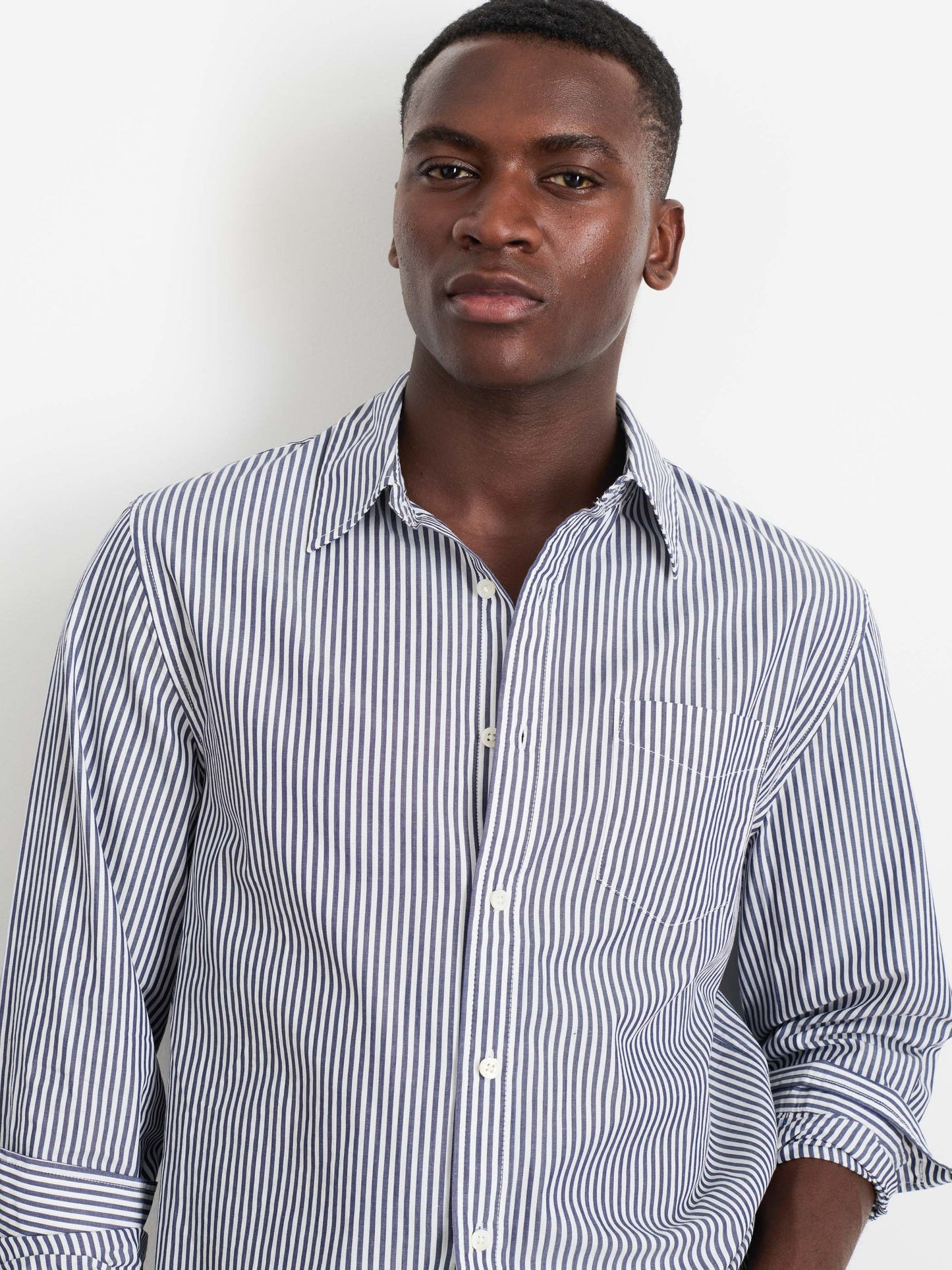 Alex Mill Mill Shirt in Striped Cotton Poplin Navy/White