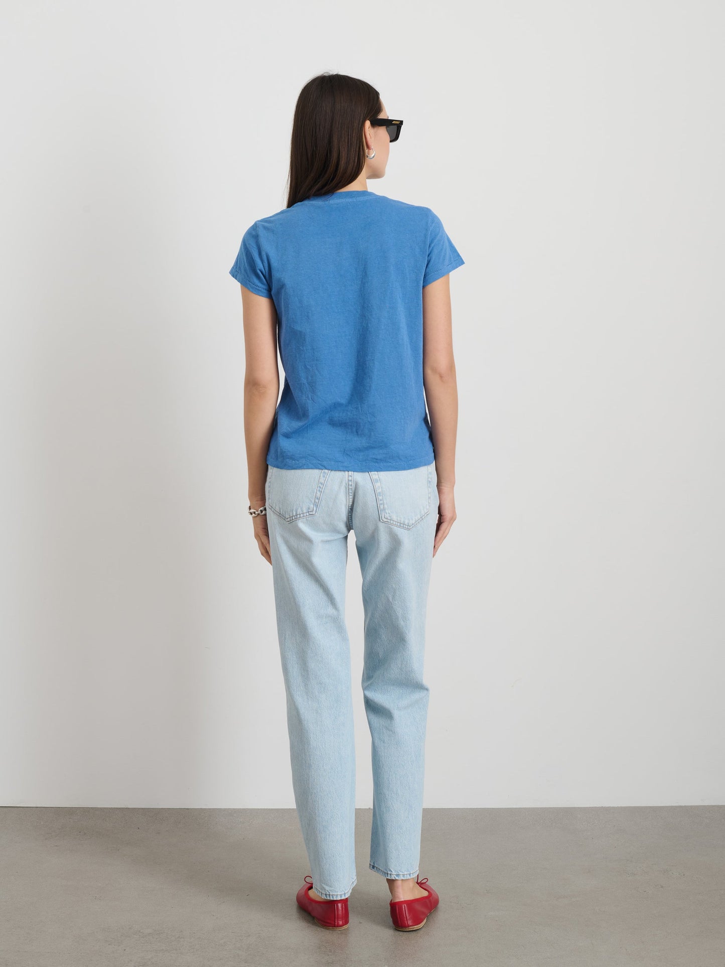 Alex Mill Prospect Tee in Cotton Jersey Washed Cobalt