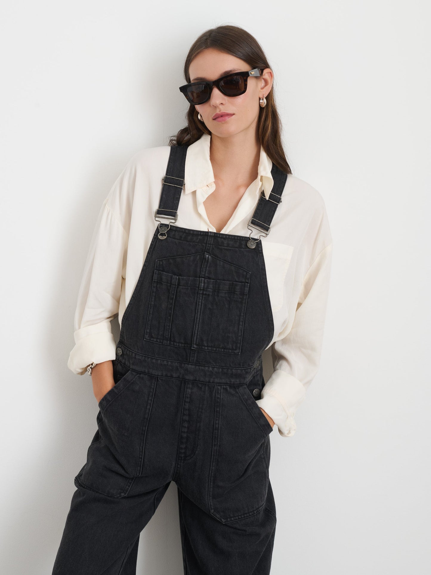 Alex Mill Lili Overall In Black Denim