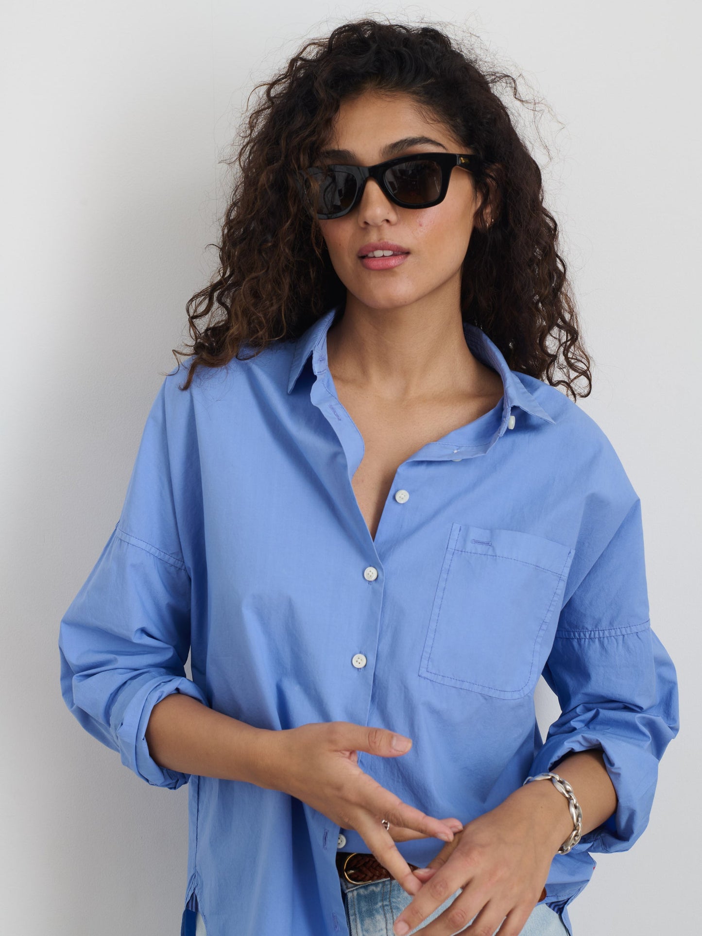 Alex Mill Jo Shirt in Cotton Poplin Hydrangea