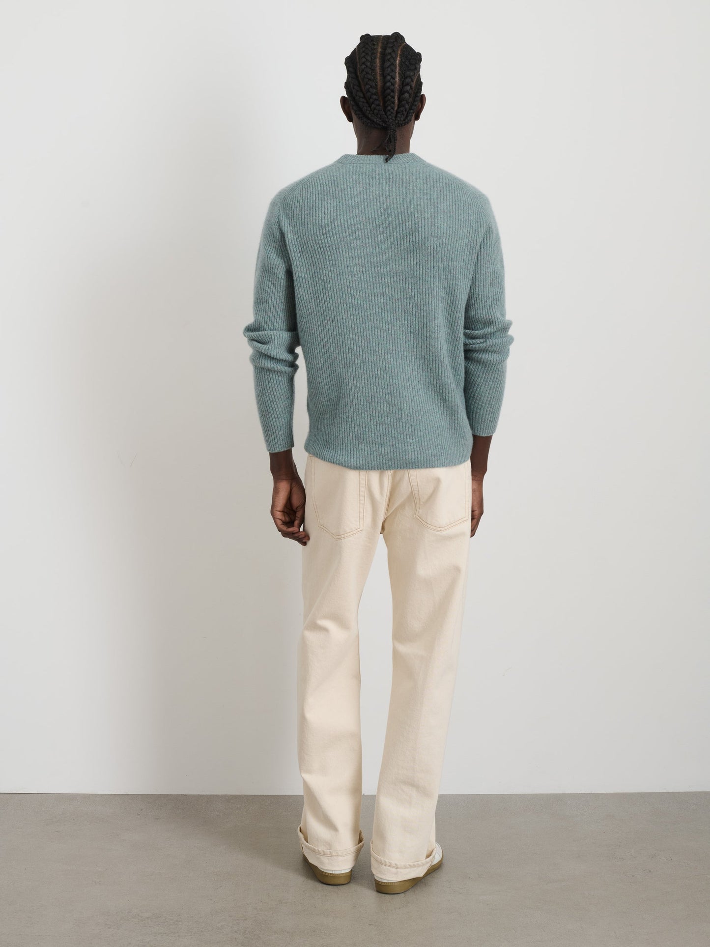 Alex Mill Jordan Sweater in Lightweight Cashmere Heather Lagoon