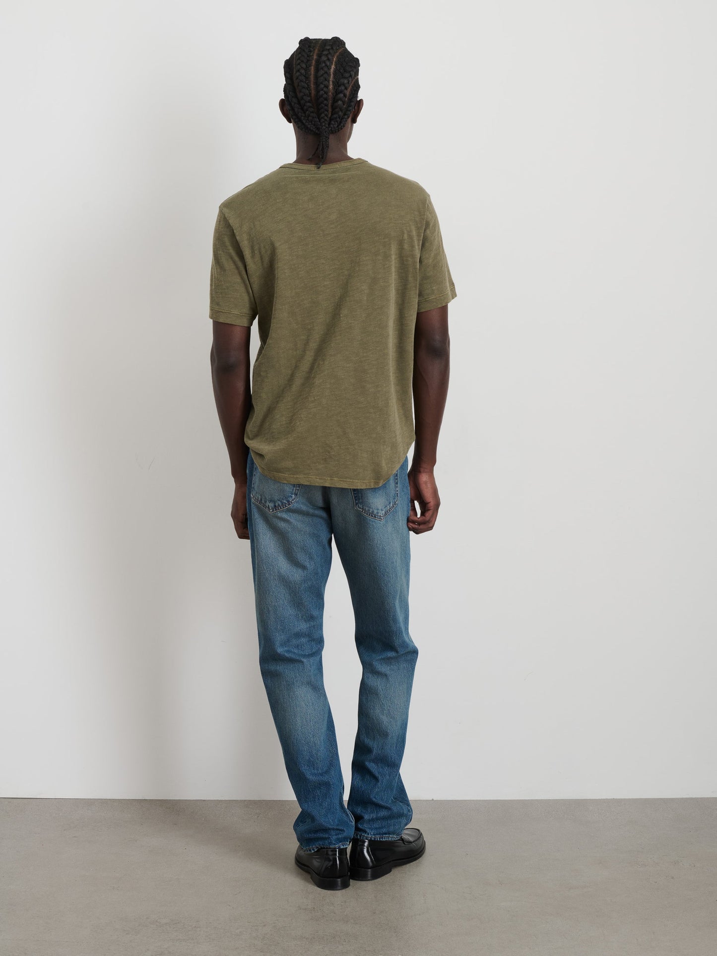 Alex Mill The Standard T-Shirt In Slub Cotton Olive Grey