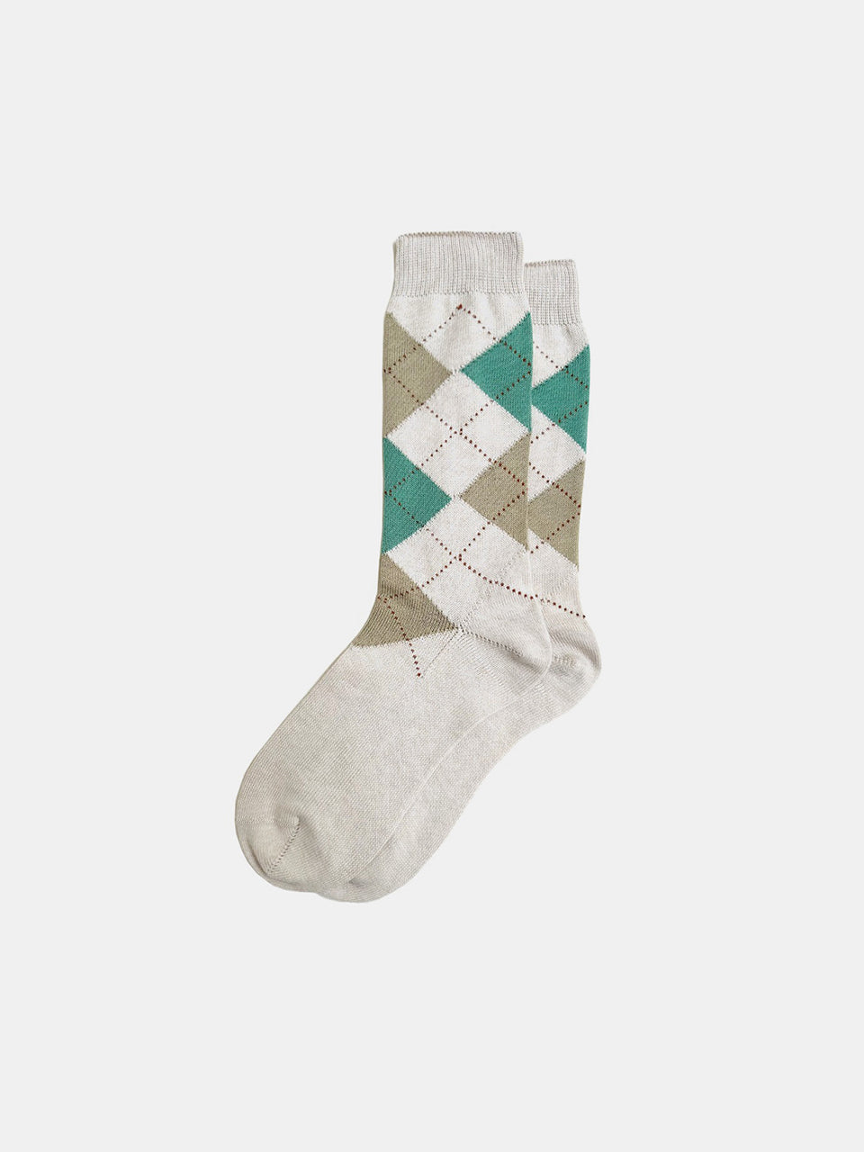 Alex Mill Maria La Rosa Argyle Socks Natural