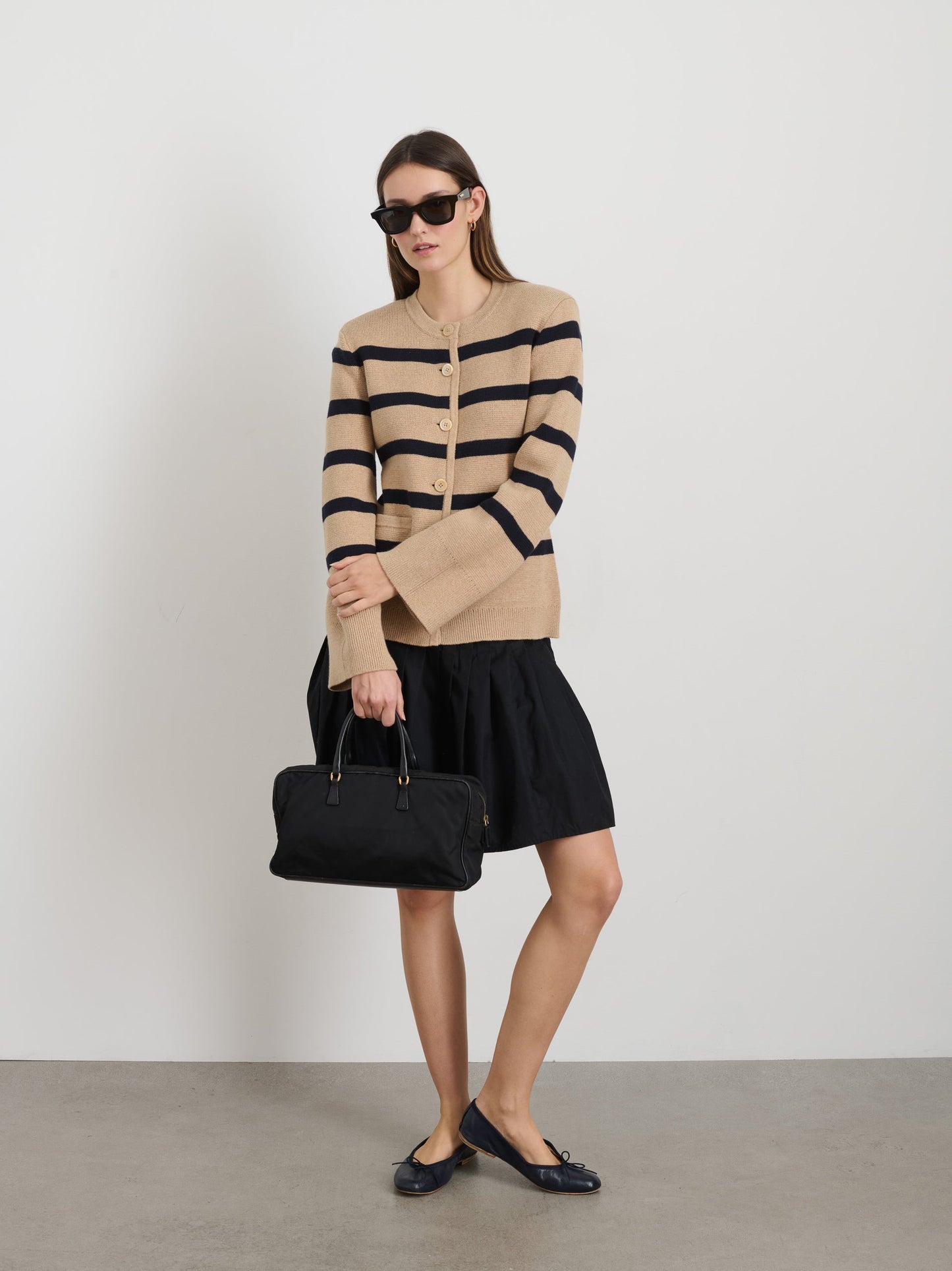 Alex Mill Provence Stripe Sweater Jacket In Cotton Cashmere