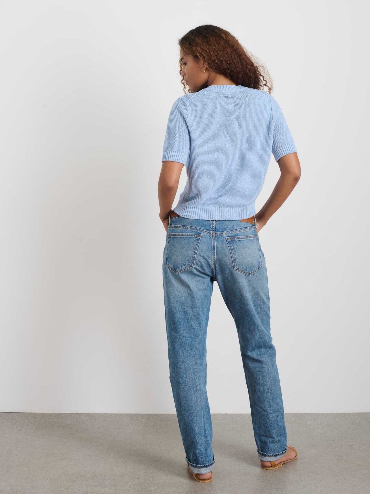 Alex Mill Elle Sweater In Cotton Linen Hydrangea