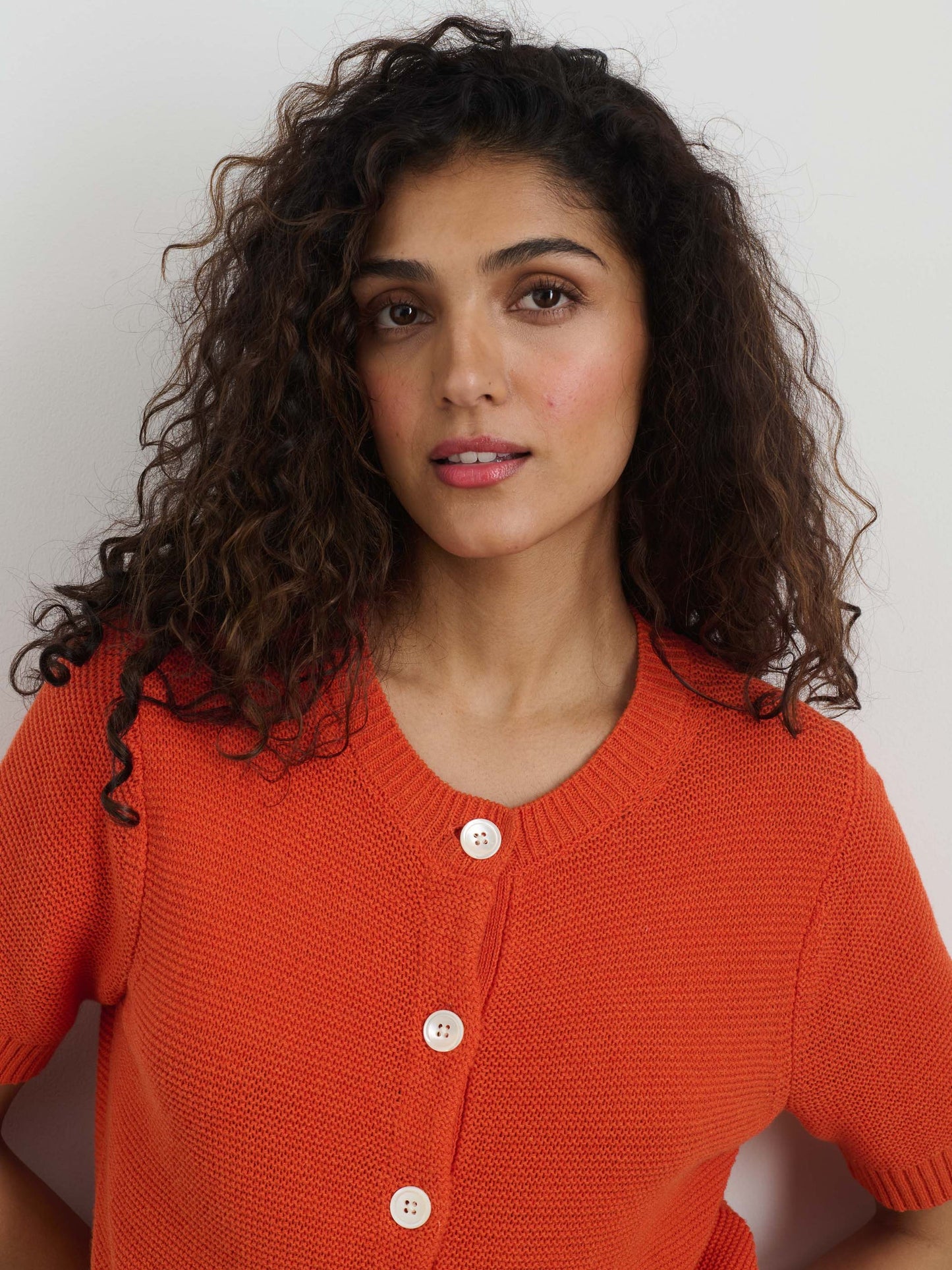 Alex Mill Elle Sweater In Cotton Linen Tangerine