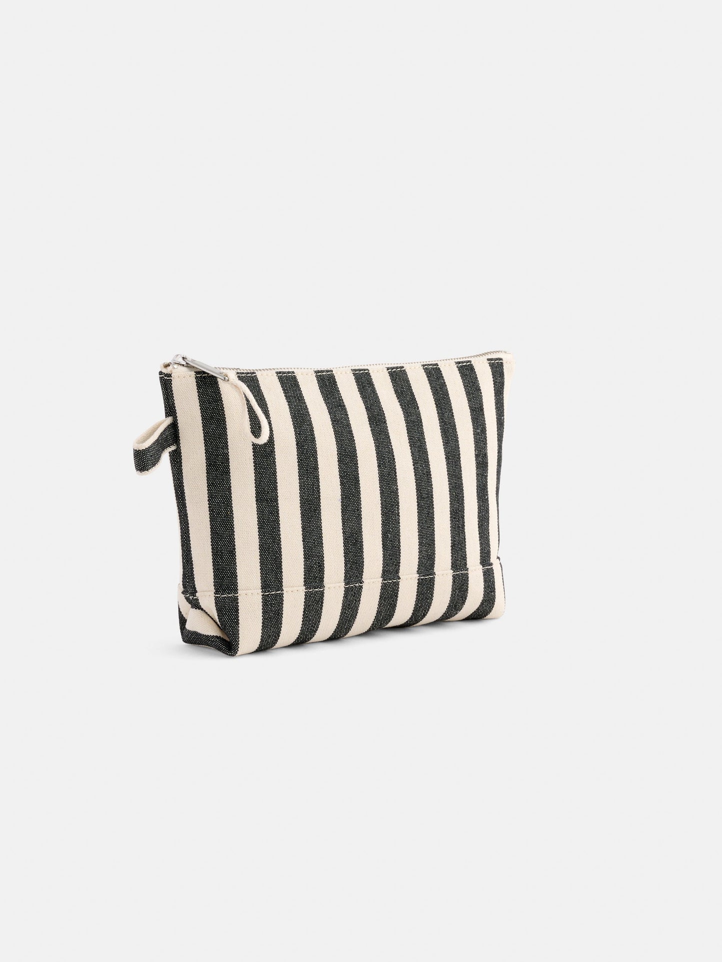 Alex Mill The Perfect Canvas Pouch in Black Stripe Black/Natural