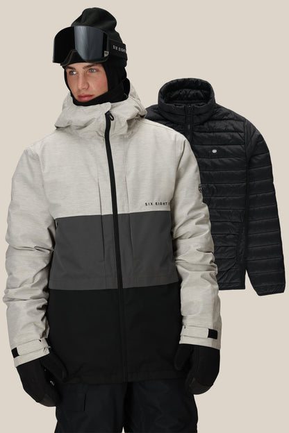 WHITE HEATHER COLORBLOCK,XS,Articulated Fit