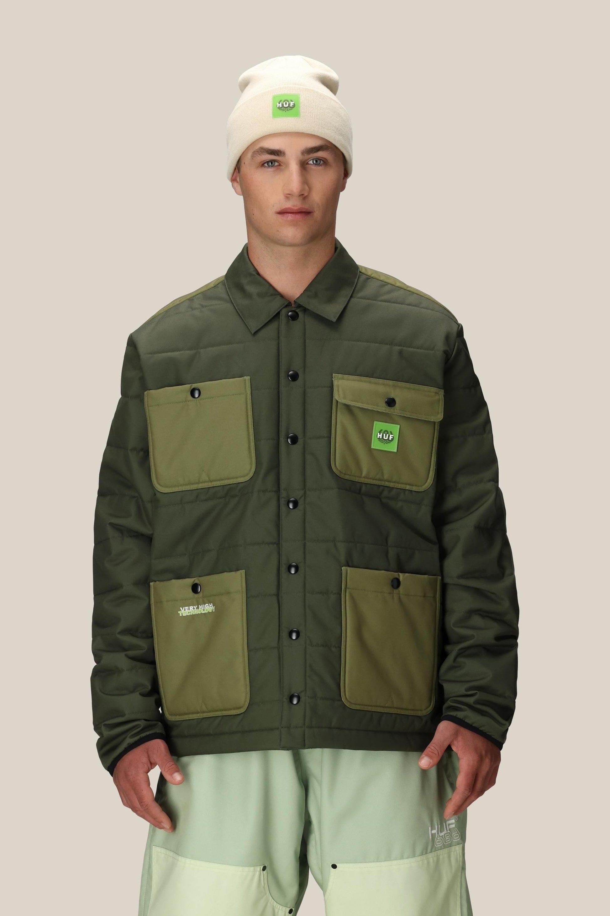 HUF DARK GREEN COLORBLOCK,S,Articulated Fit