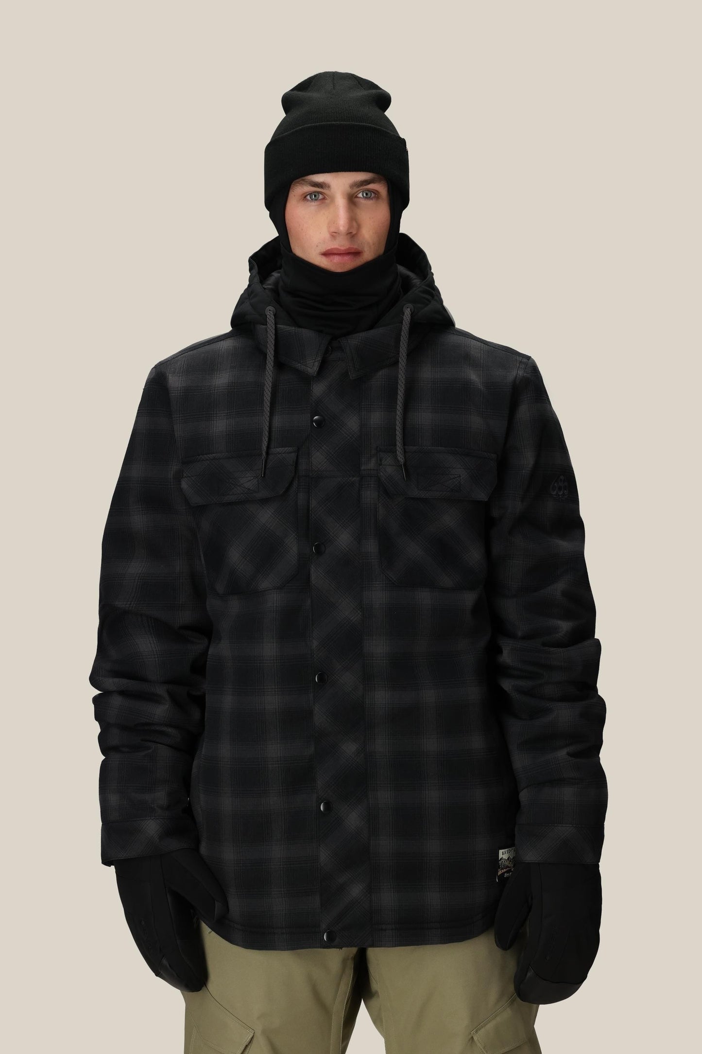 BLACK PLAID,XS,Articulated Fit