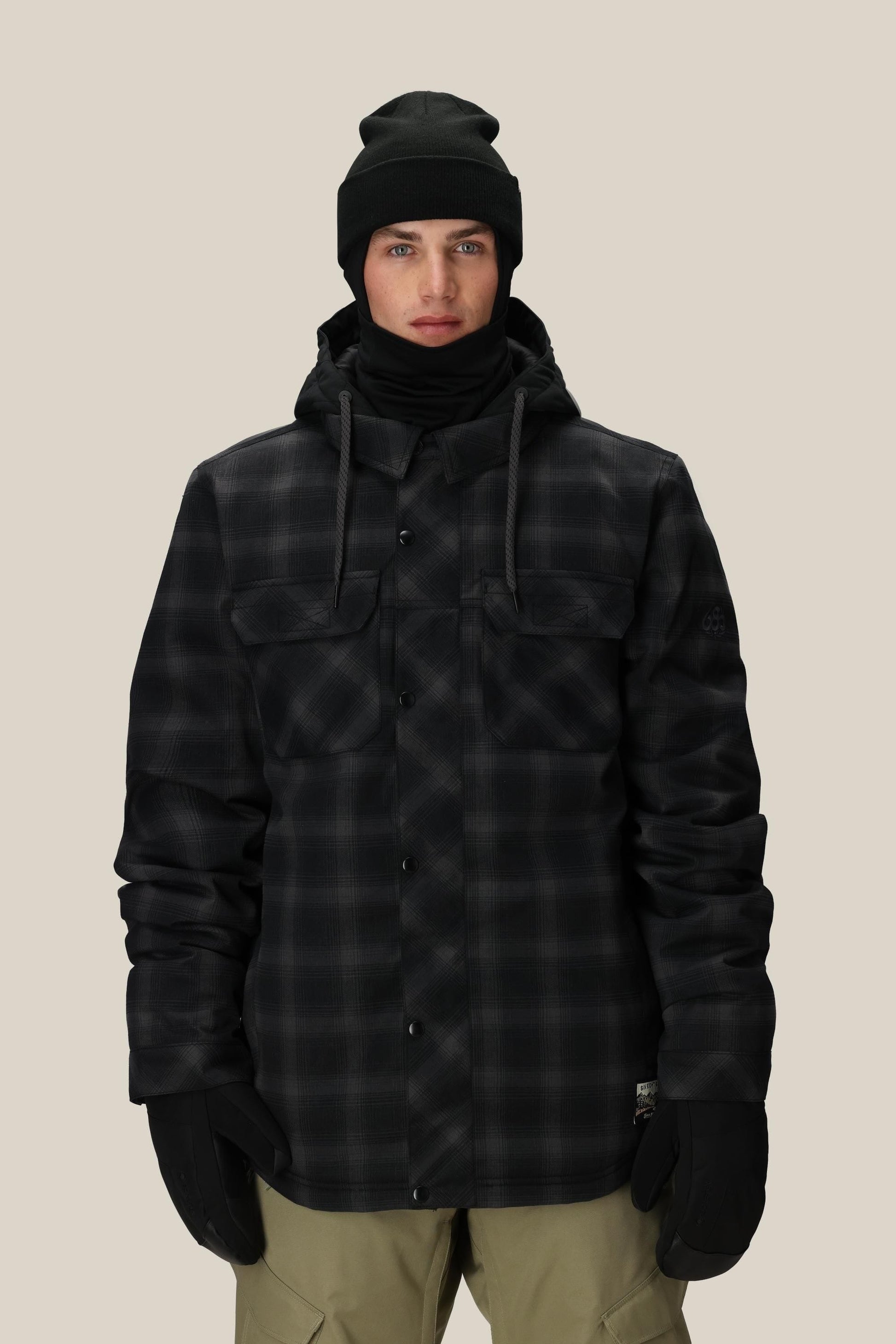 BLACK PLAID,XS,Articulated Fit
