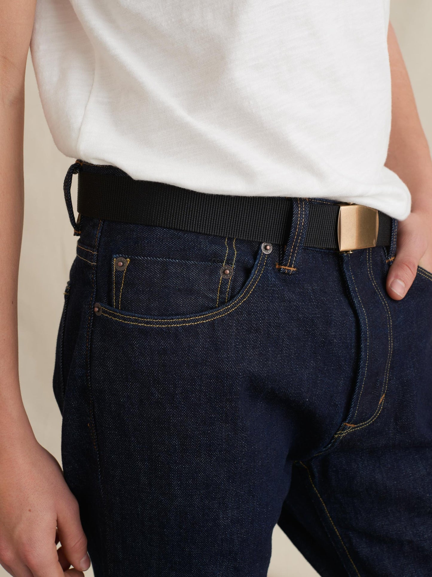 Alex Mill Solid Web Belt Black