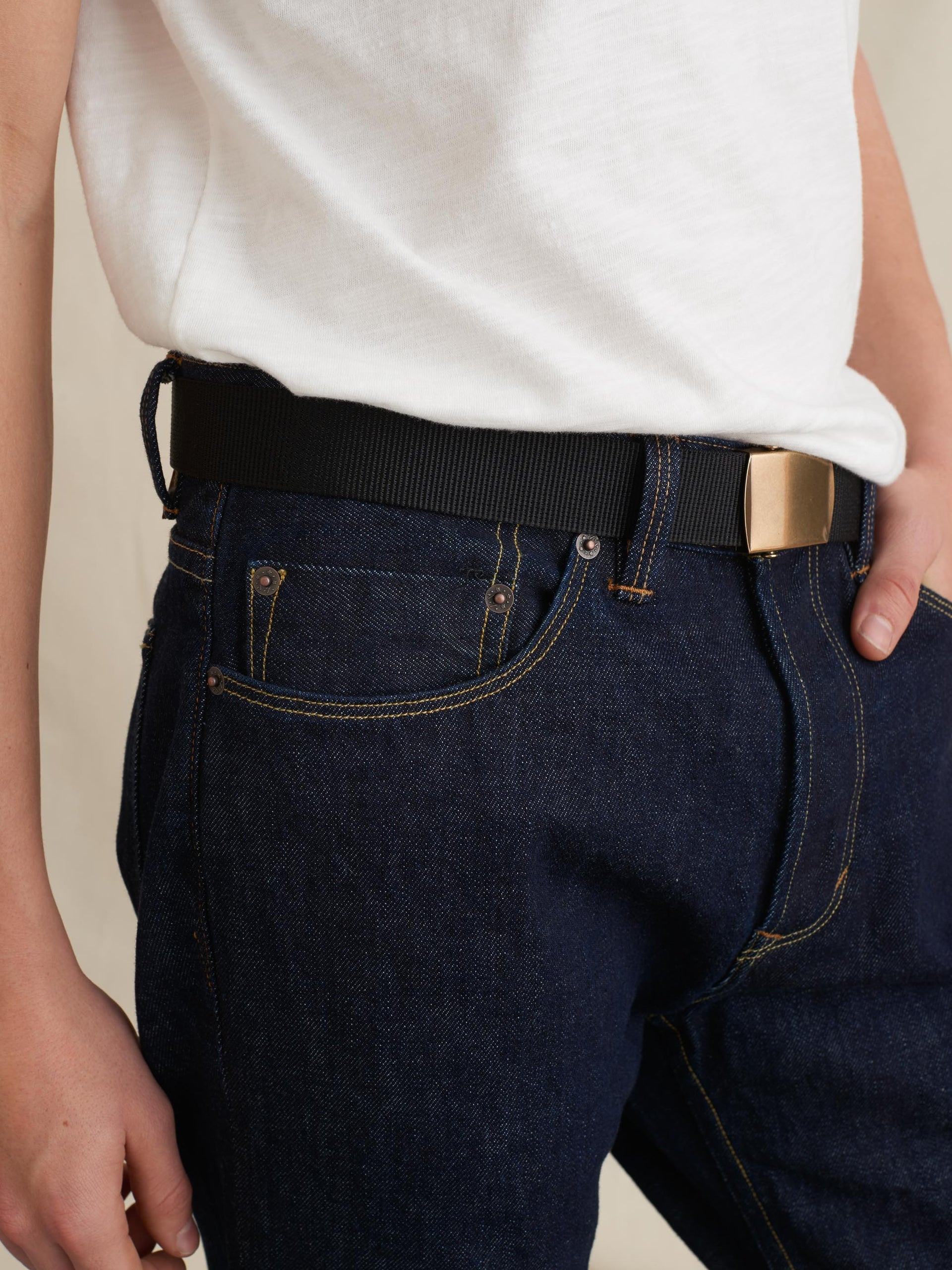 Alex Mill Solid Web Belt Black
