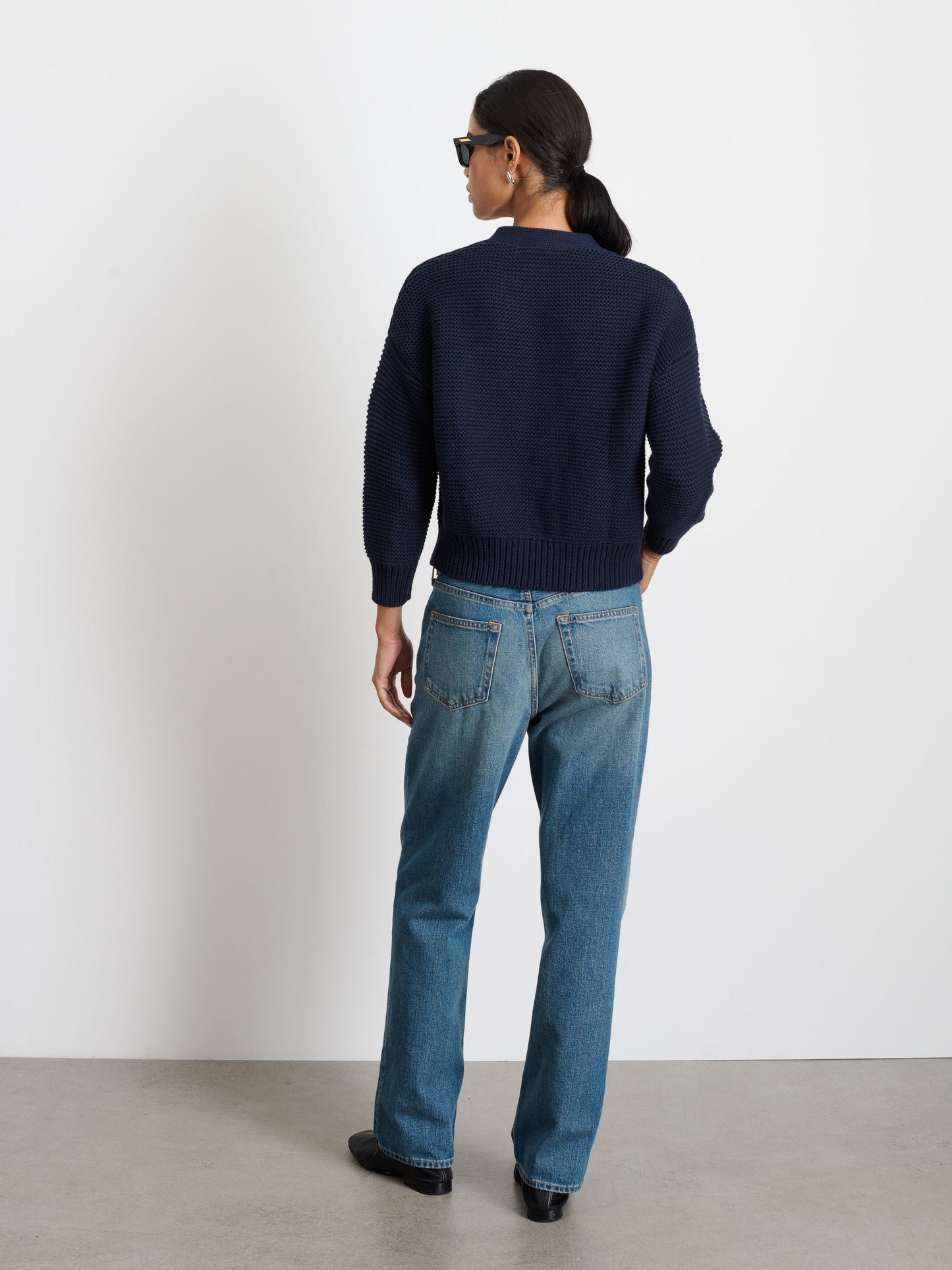 Alex Mill Nico Cardigan in Cotton Dark Navy