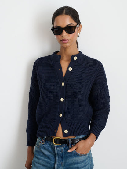 Alex Mill Nico Cardigan in Cotton Dark Navy