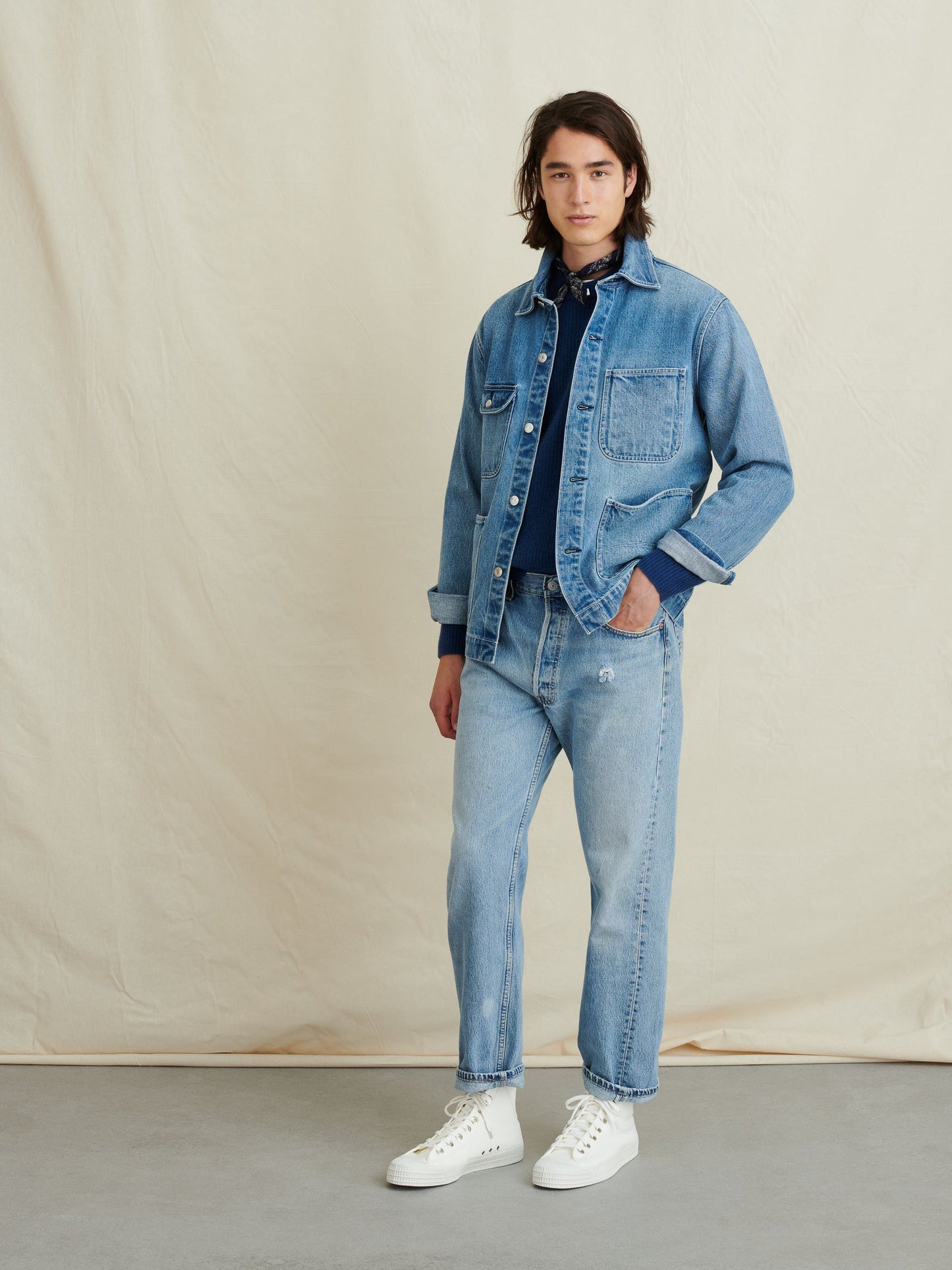Alex Mill Work Jacket in Vintage Wash Denim