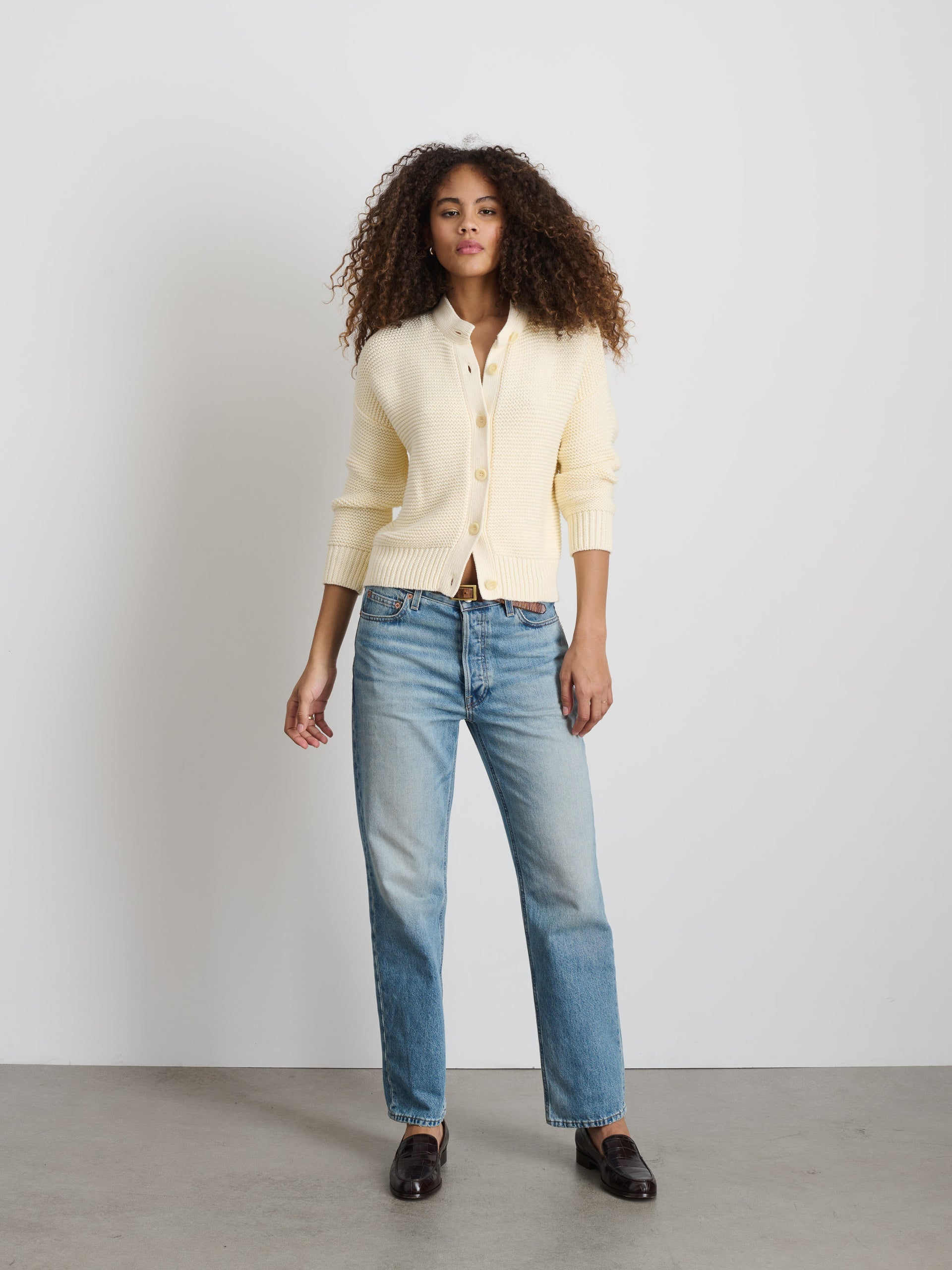 Alex Mill Nico Cardigan in Cotton Ivory