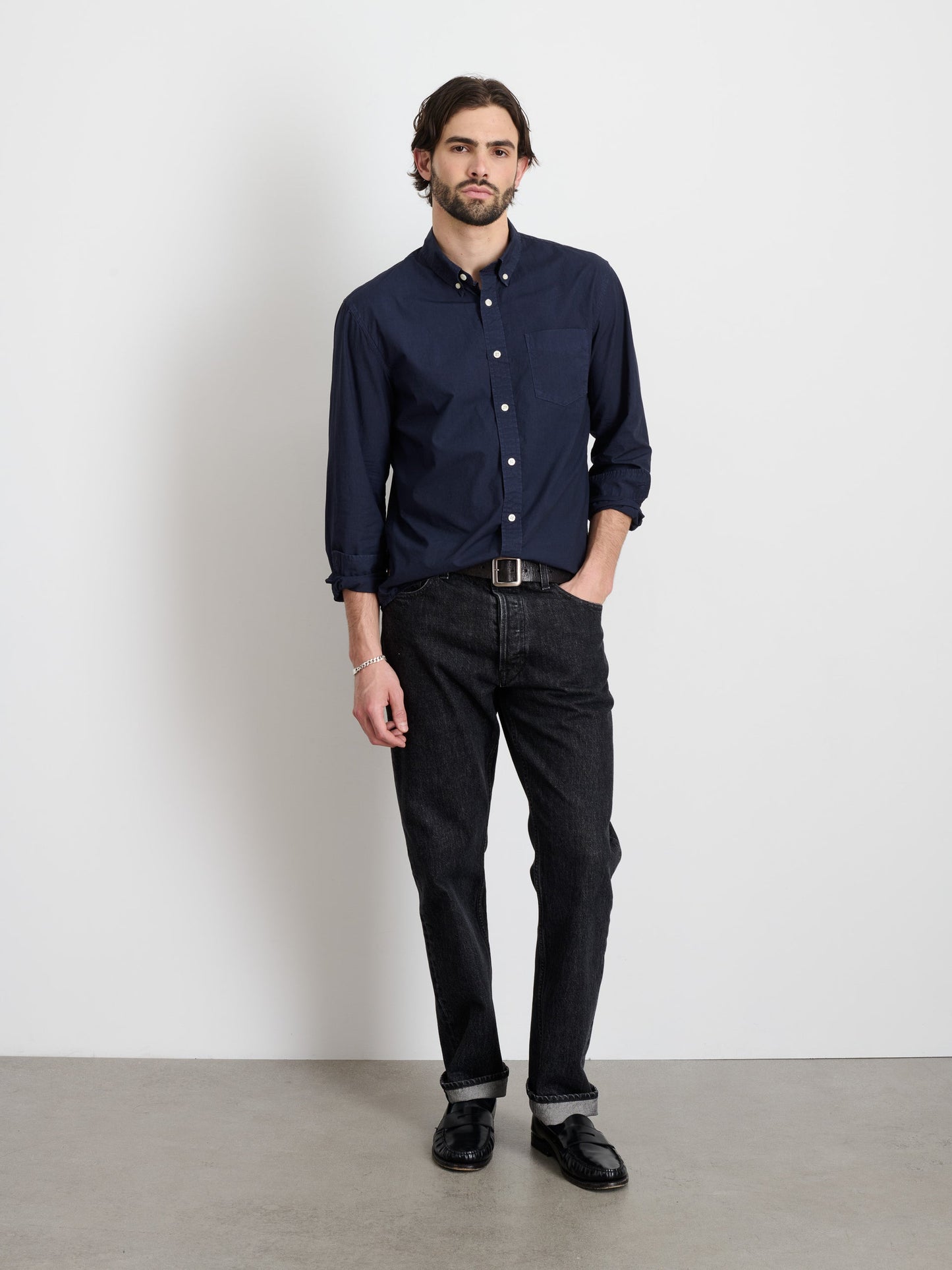 Alex Mill Mill Shirt in Cotton Poplin Dark Navy
