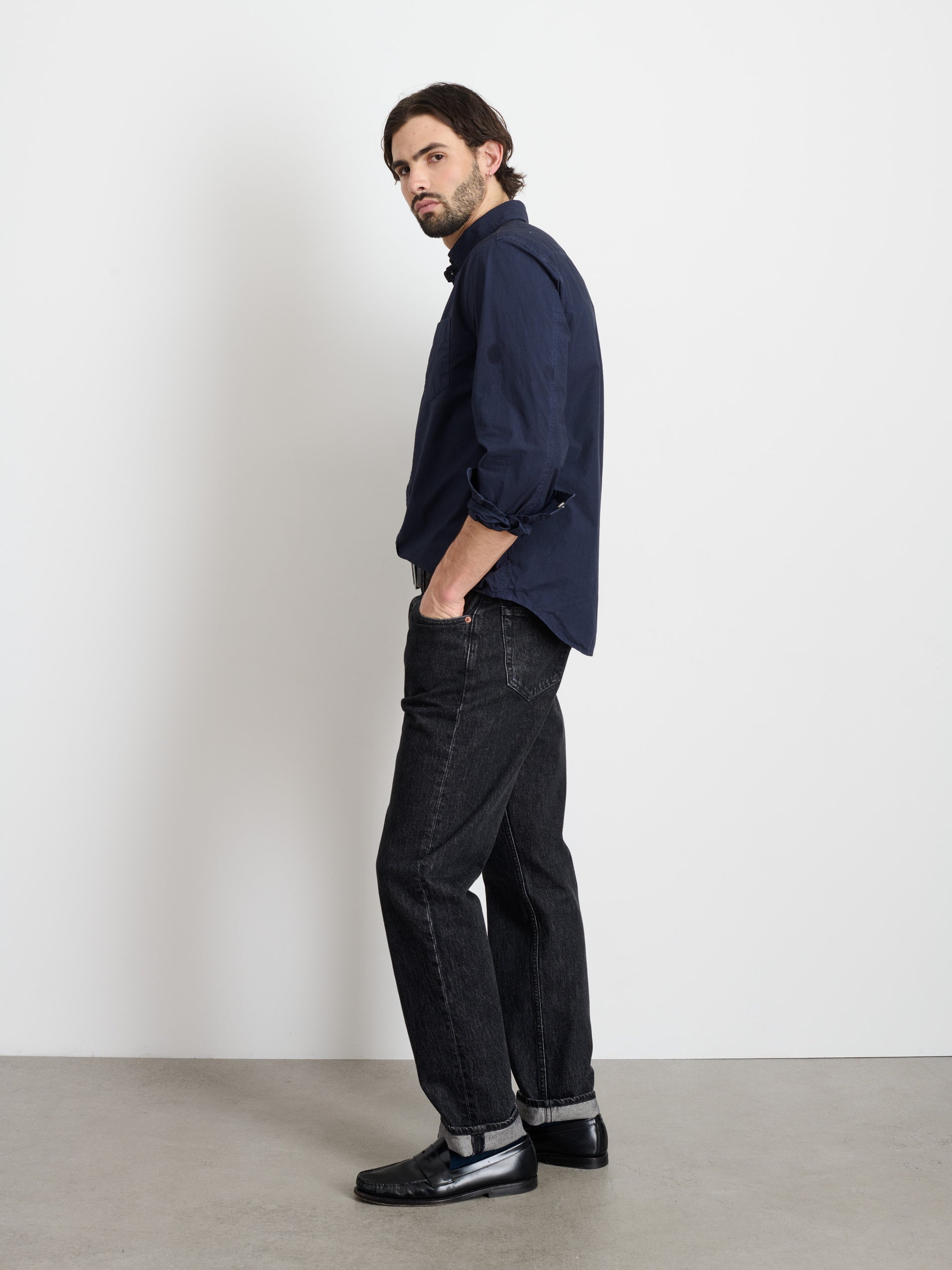 Alex Mill Mill Shirt in Cotton Poplin Dark Navy