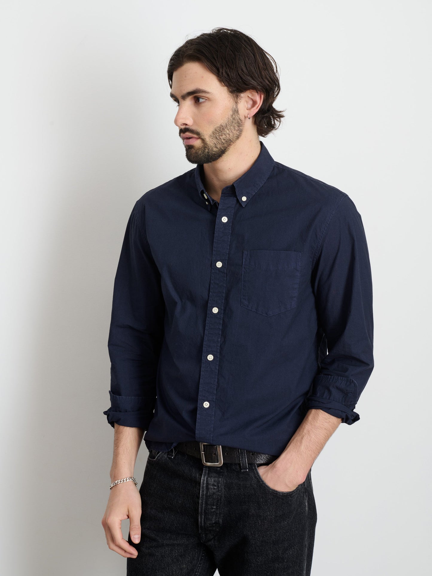 Alex Mill Mill Shirt in Cotton Poplin Dark Navy