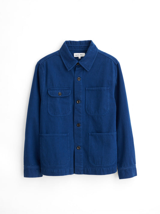 Alex Mill Garment Dyed Work Jacket in Recycled Denim French Navy