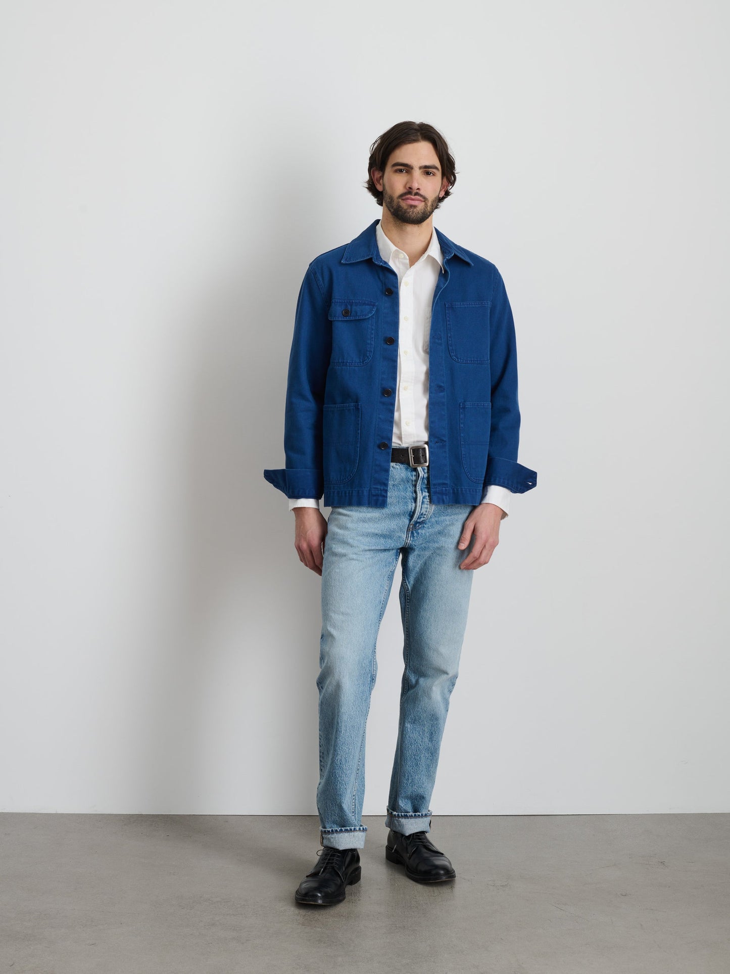 Alex Mill Garment Dyed Work Jacket in Recycled Denim French Navy