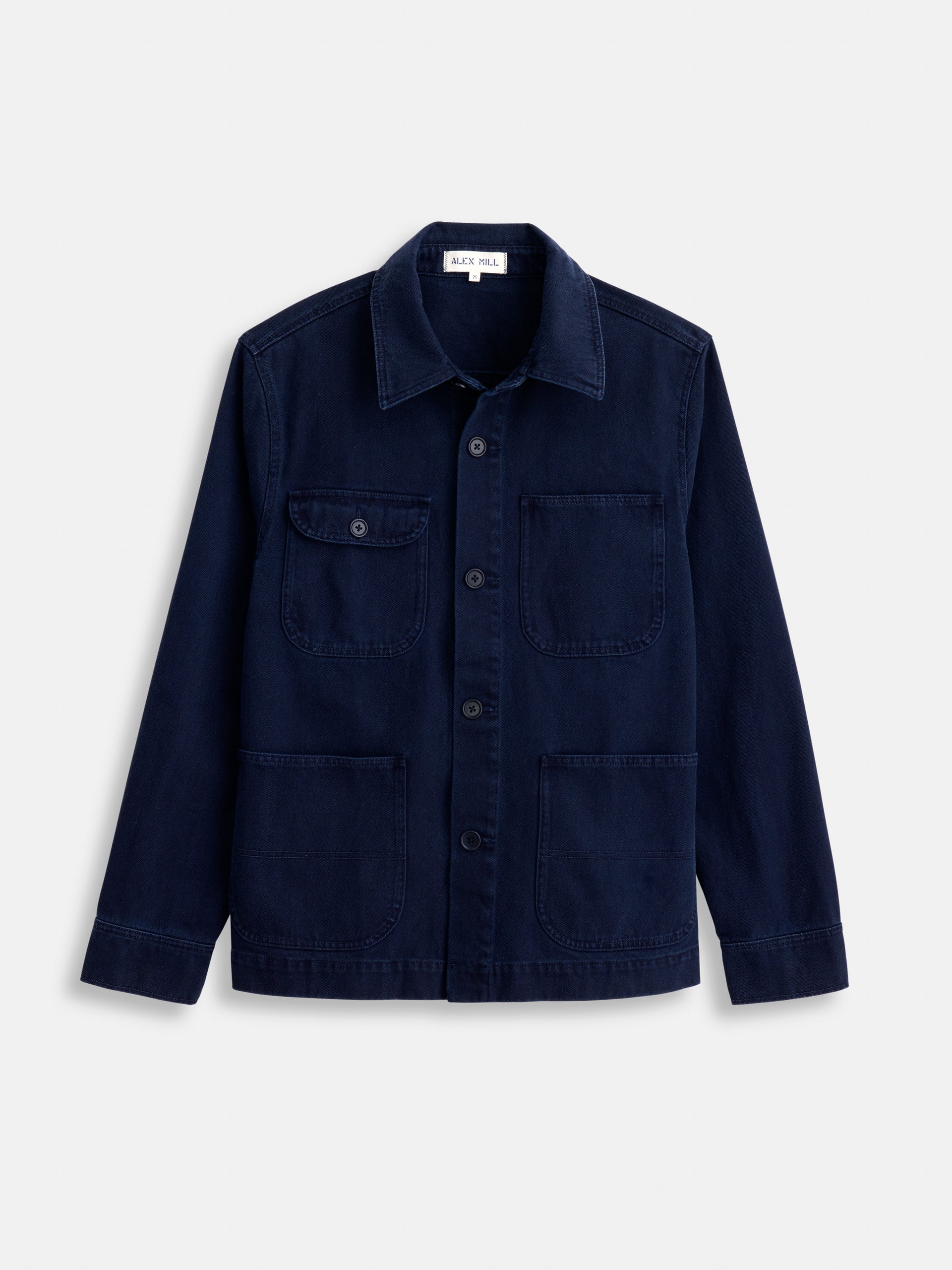 Alex Mill Garment Dyed Work Jacket in Recycled Denim Dark Navy