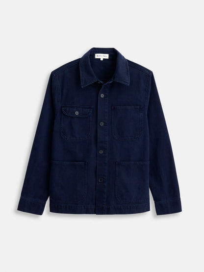 Alex Mill Garment Dyed Work Jacket in Recycled Denim Dark Navy