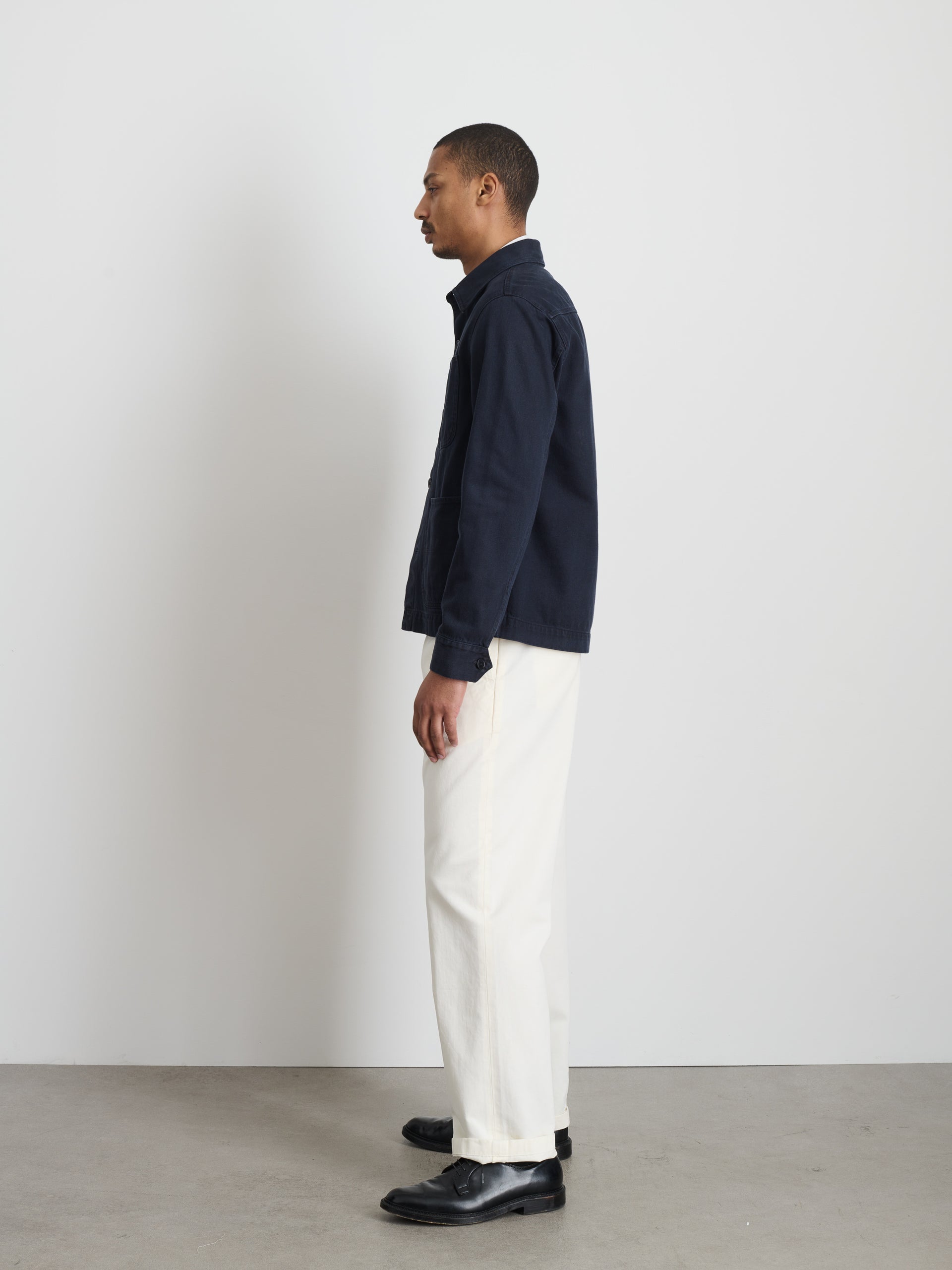 Alex Mill Garment Dyed Work Jacket in Recycled Denim Dark Navy