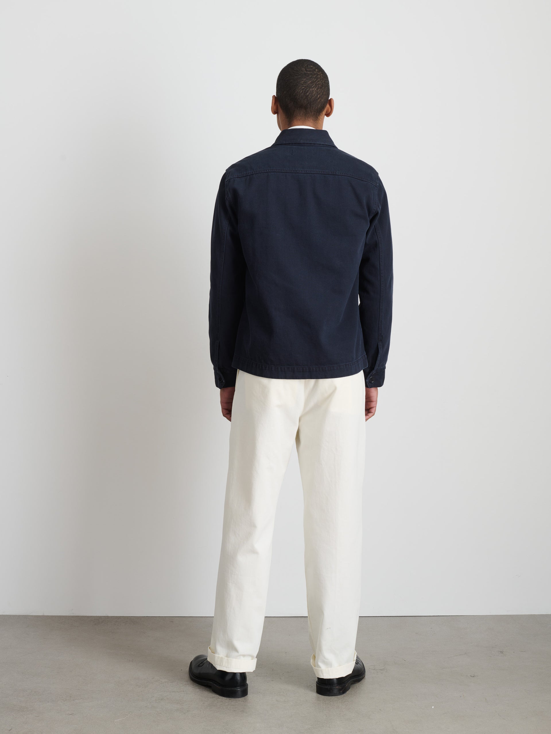 Alex Mill Garment Dyed Work Jacket in Recycled Denim Dark Navy