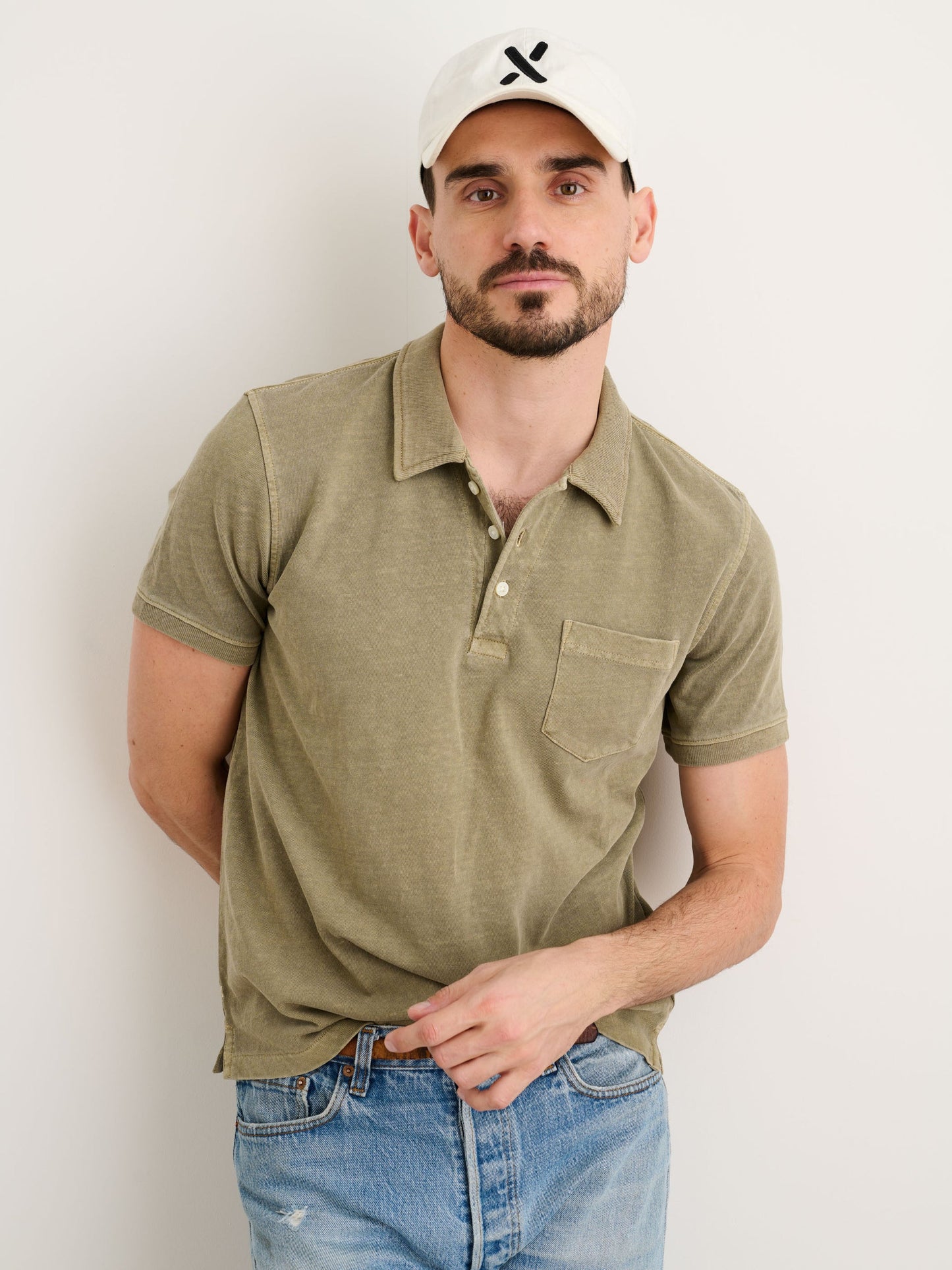 Alex Mill Vintage Wash Polo Bay Leaf