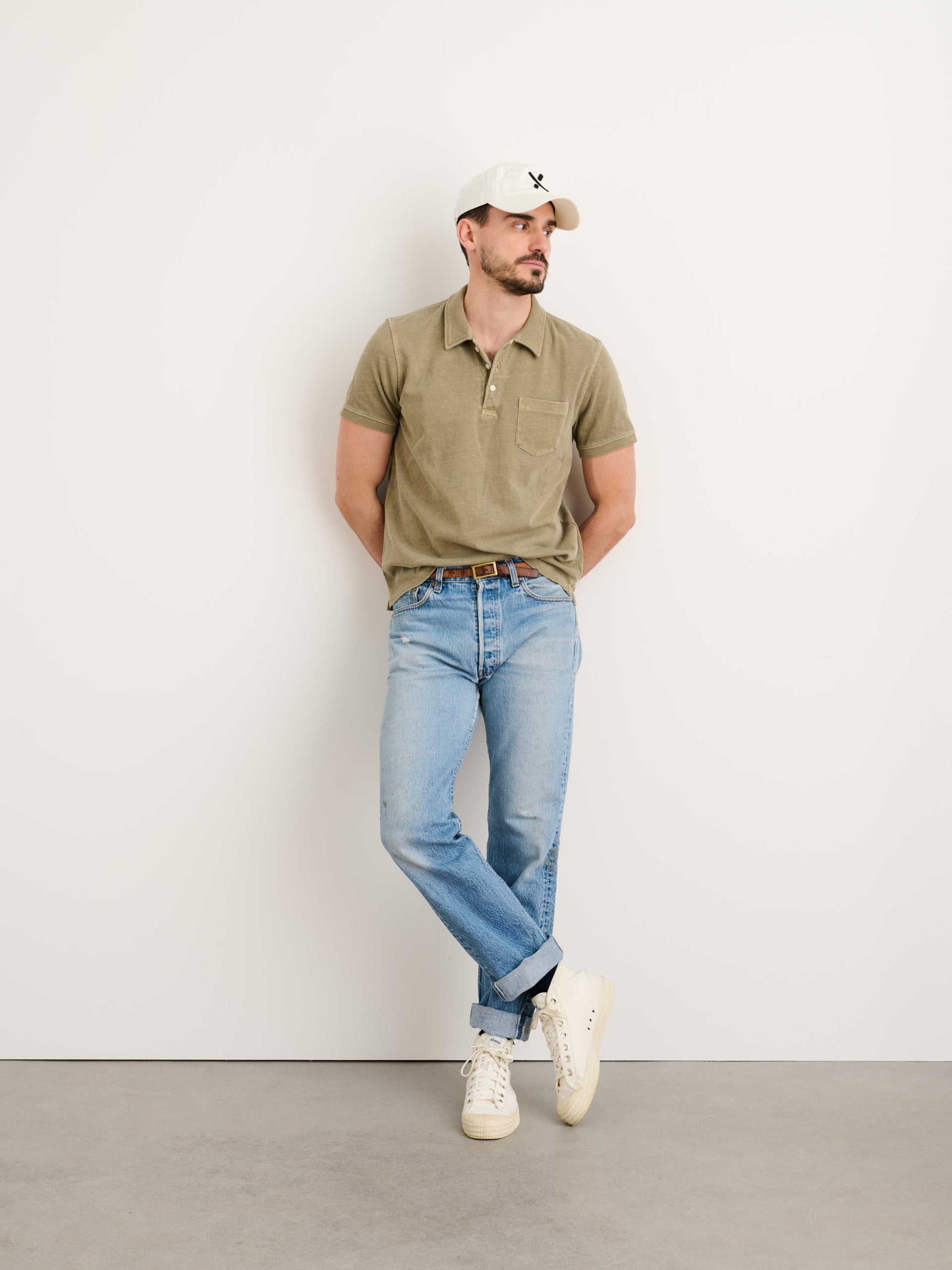 Alex Mill Vintage Wash Polo Bay Leaf