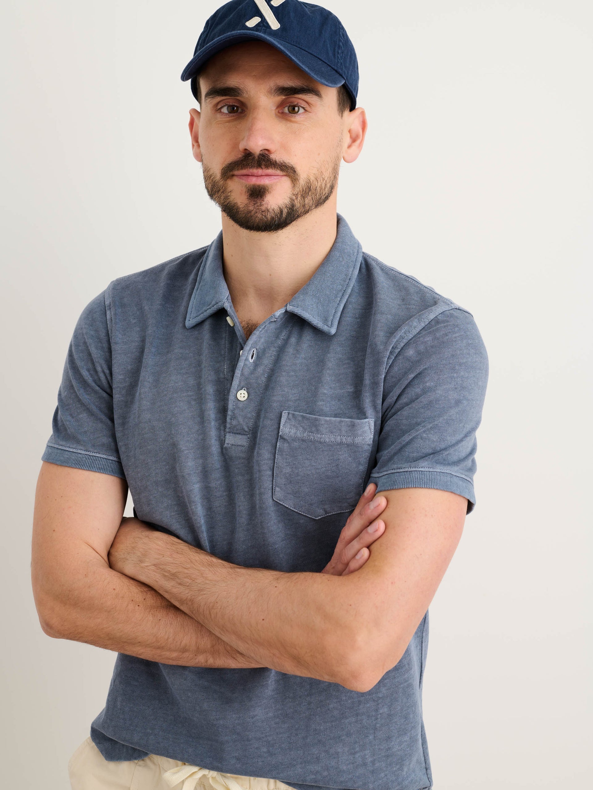 Alex Mill Vintage Wash Polo Faded Blue