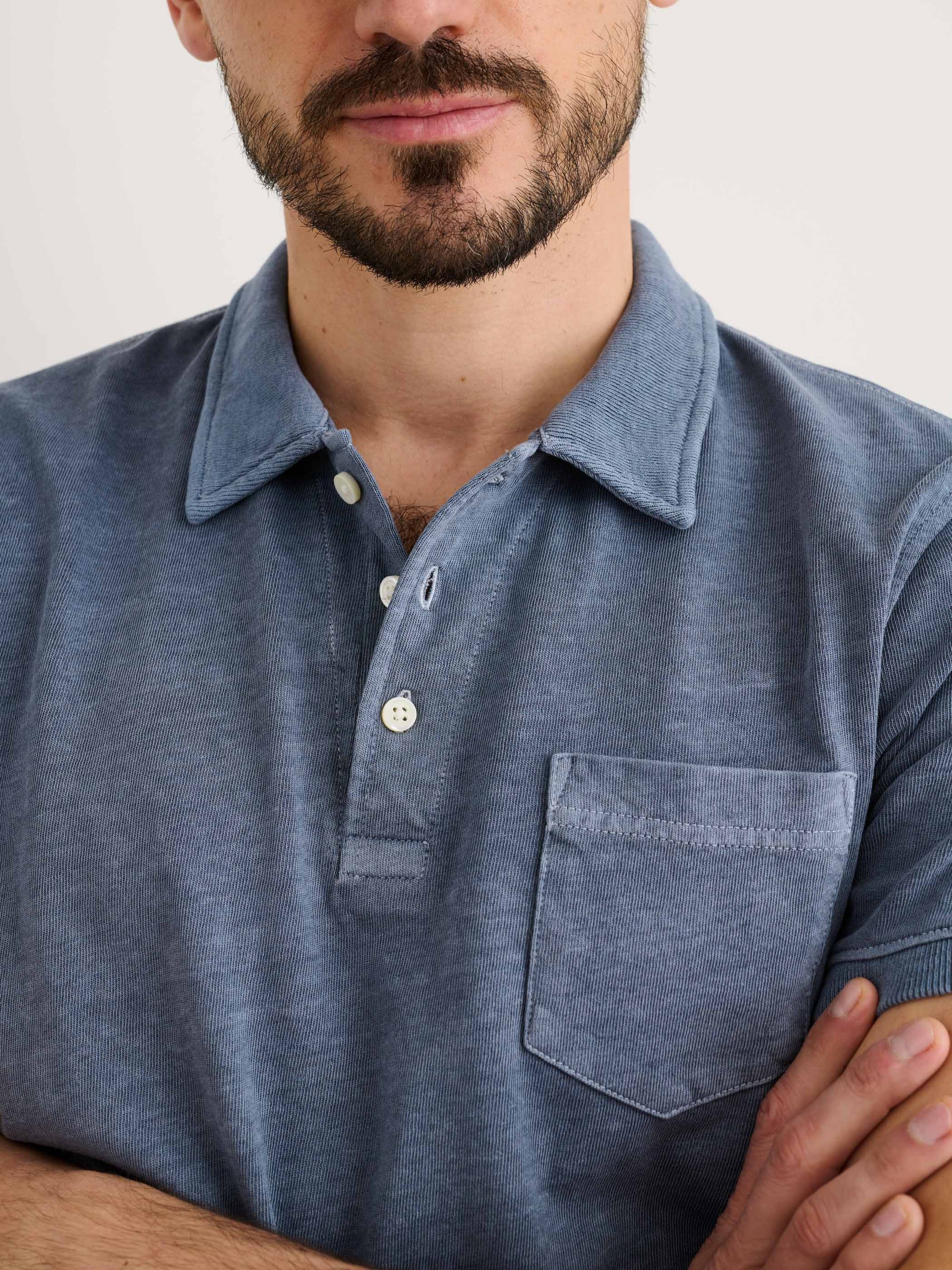 Alex Mill Vintage Wash Polo Faded Blue
