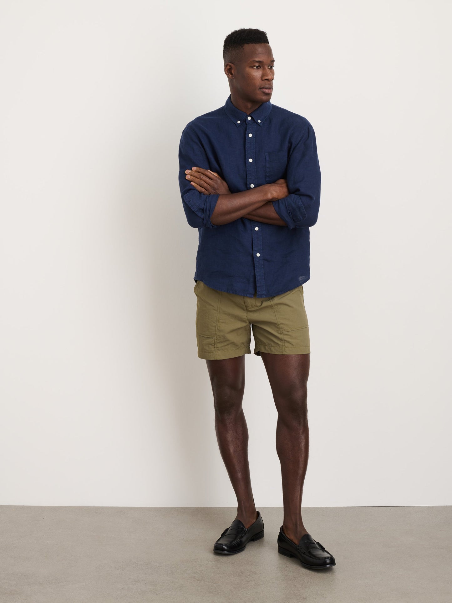 Alex Mill Mill Shirt in Linen Navy