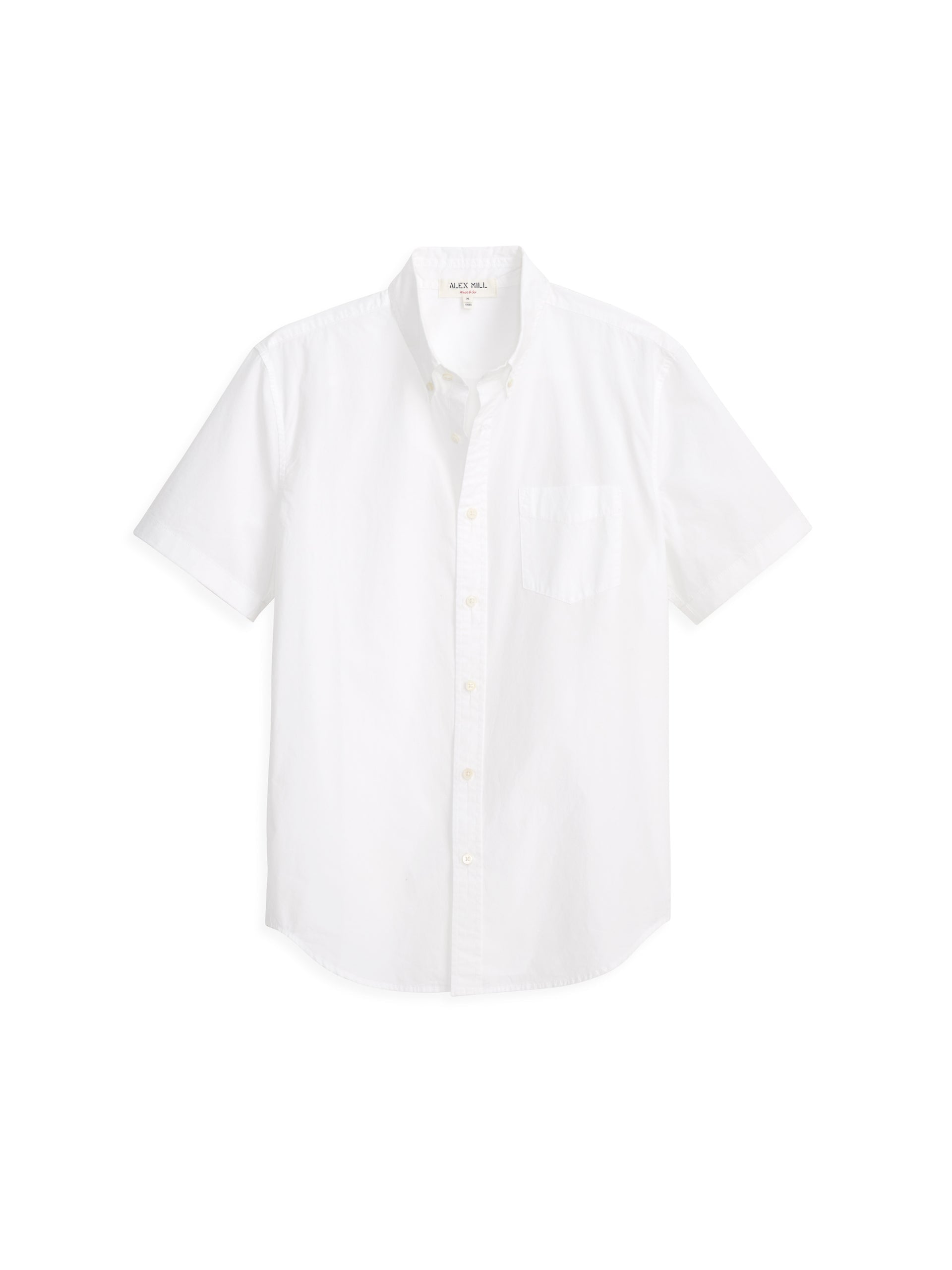 Alex Mill Short Sleeve Mill Shirt in Cotton White