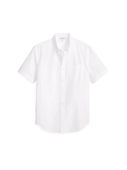 Alex Mill Short Sleeve Mill Shirt in Cotton White