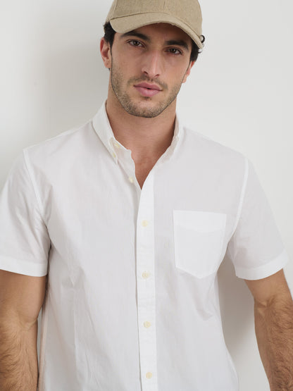 Alex Mill Short Sleeve Mill Shirt in Cotton White
