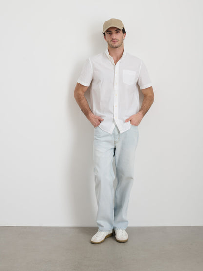 Alex Mill Short Sleeve Mill Shirt in Cotton White