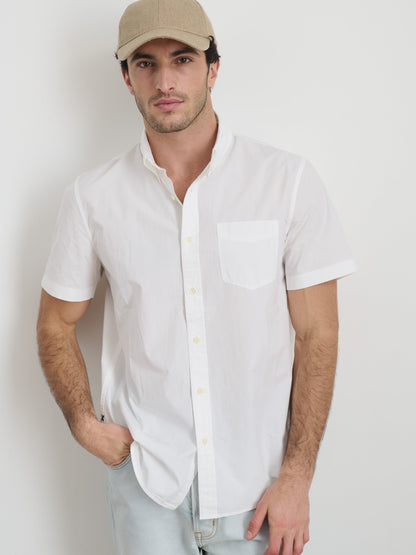 Alex Mill Short Sleeve Mill Shirt in Cotton White