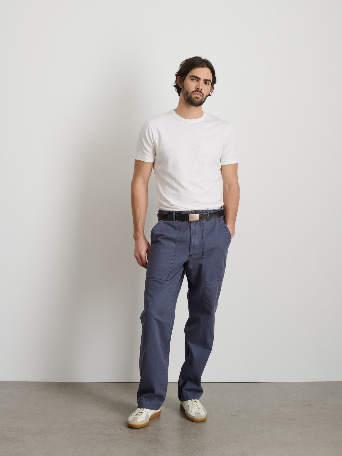 Alex Mill Field Pant in Herringbone Storm Blue