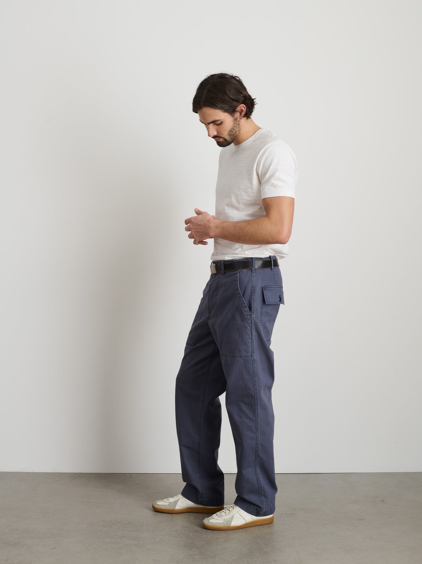 Alex Mill Field Pant in Herringbone Storm Blue