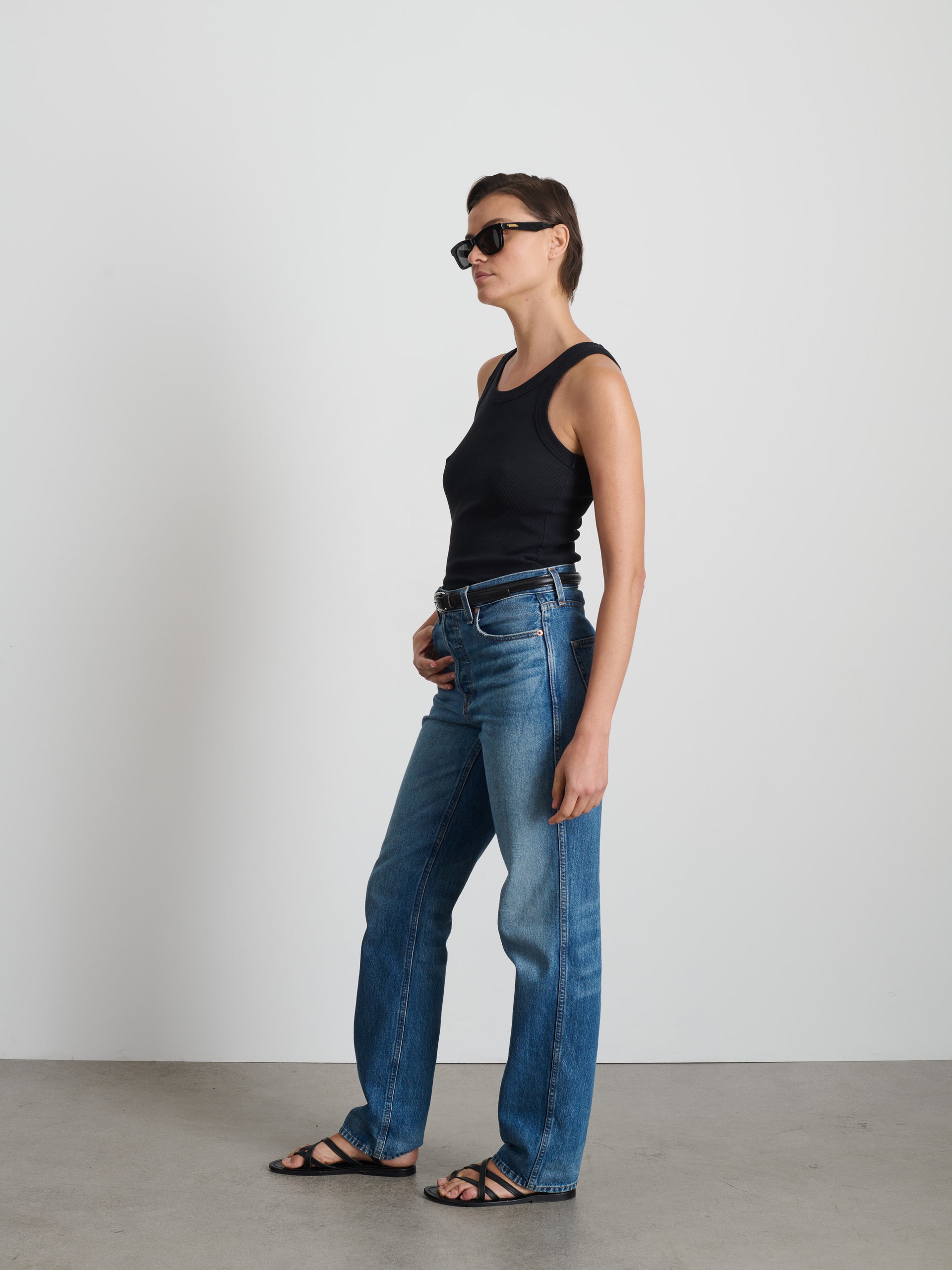 Alex Mill Everyday Rib Tank Black