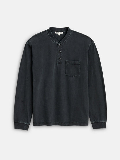Alex Mill Alan Henley In Heavyweight Cotton Washed Black