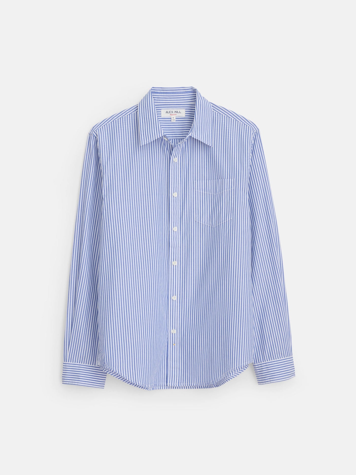 Alex Mill Mill Shirt in Striped Poplin Blue/White