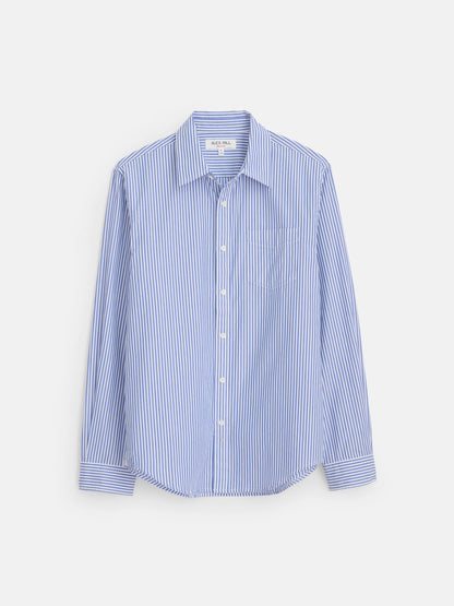 Alex Mill Mill Shirt in Striped Poplin Blue/White