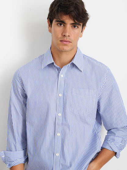 Alex Mill Mill Shirt in Striped Poplin Blue/White