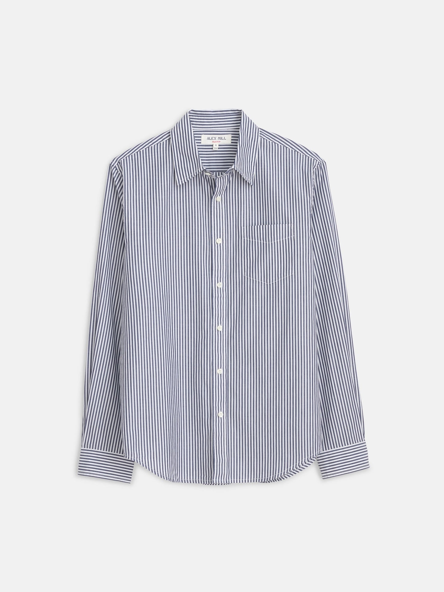 Alex Mill Mill Shirt in Striped Cotton Poplin Navy/White