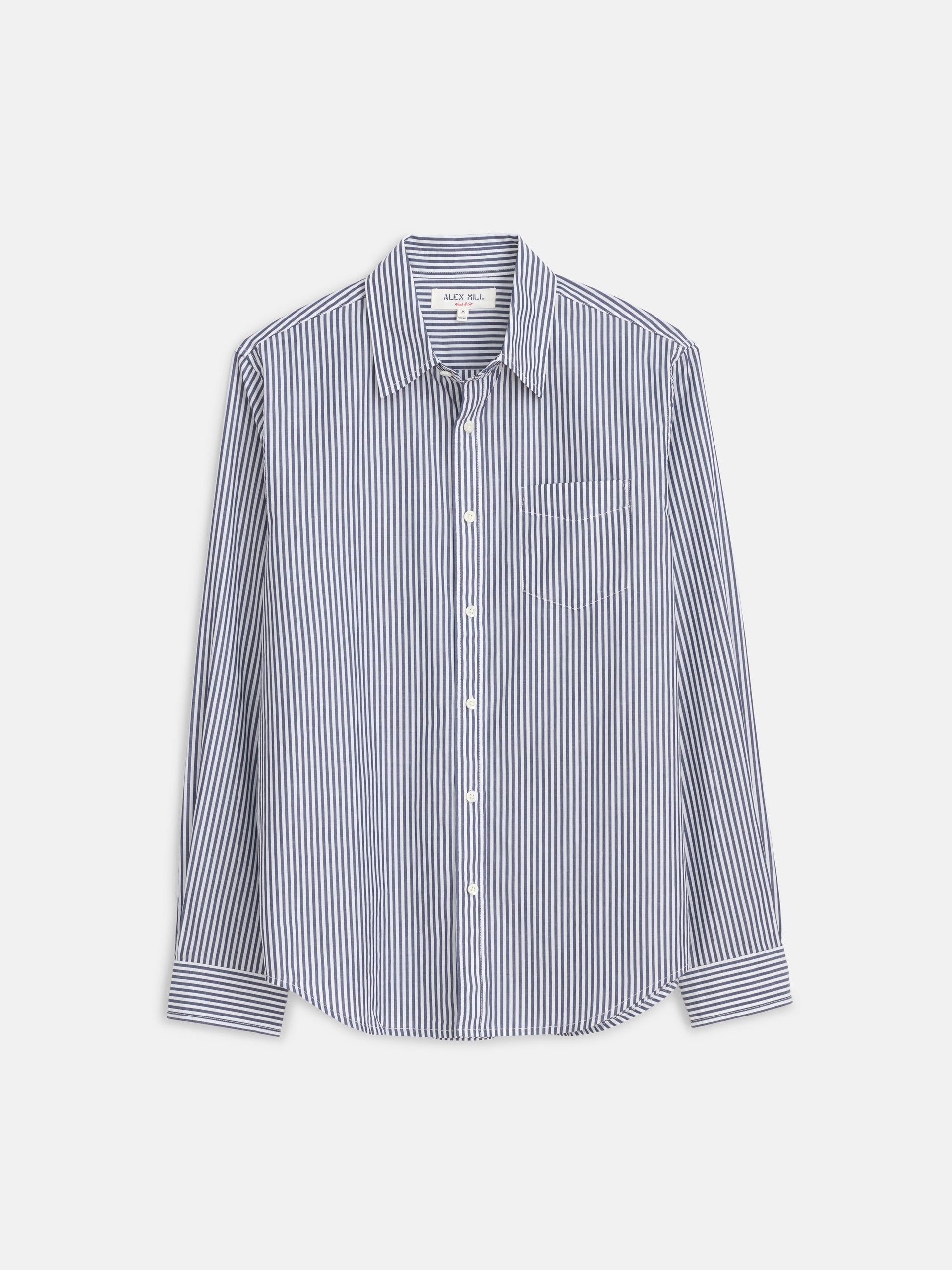 Alex Mill Mill Shirt in Striped Cotton Poplin Navy/White